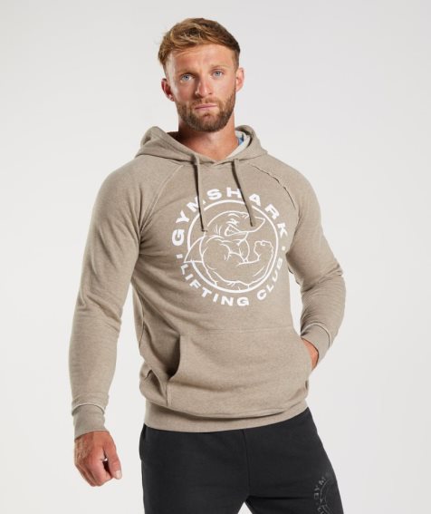 Men's Gymshark Legacy Hoodie Beige | CA 5D0NA1